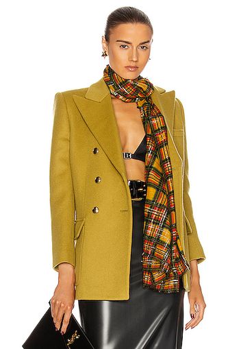 Saint Laurent Double Breasted Blazer in Green