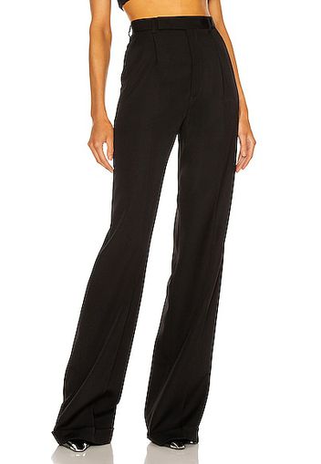 Saint Laurent High Waisted Wide Leg Pant in Black