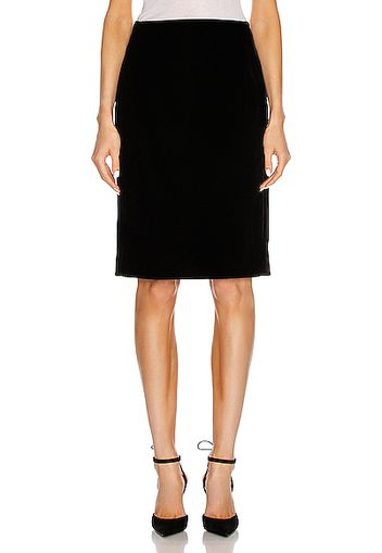 Saint Laurent Velvet Long Skirt in Black