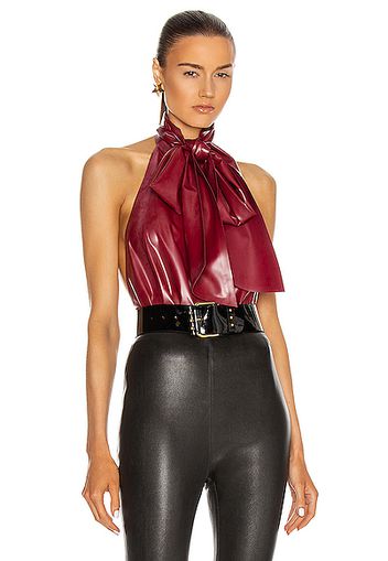 Saint Laurent Latex Sleeveless Bodysuit in Red