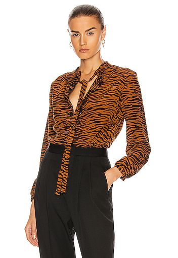 Saint Laurent Tiger Tie Top in Orange