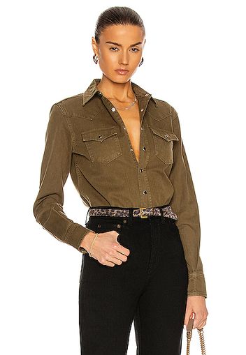 Saint Laurent Denim Shirt in Army