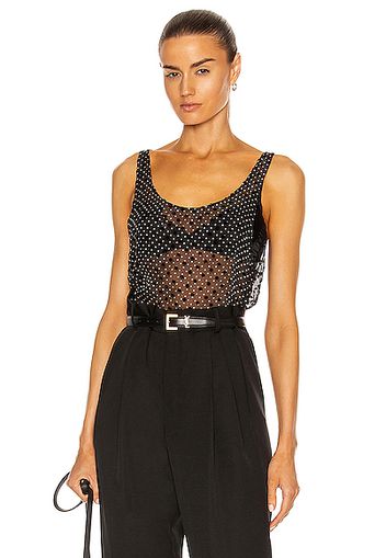 Saint Laurent Polka Dot Tank Top in Black