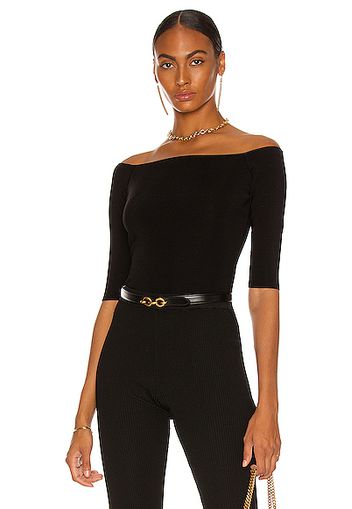 Saint Laurent V Collar Top in Black