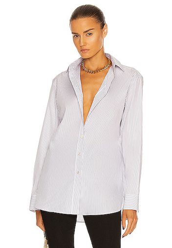 Saint Laurent Oversize Cotton Poplin Shirt in White