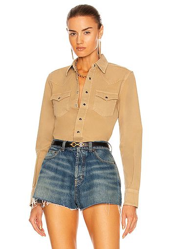 Saint Laurent Classic Western Shirt in Beige