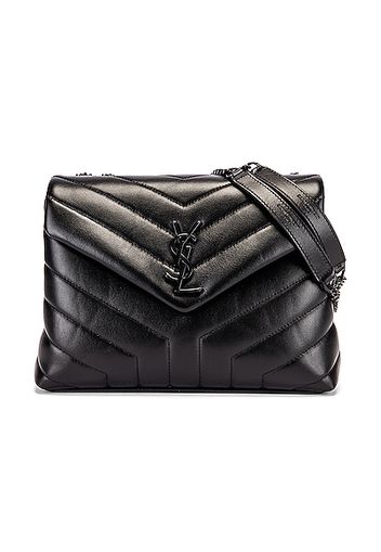 Saint Laurent Small Supple Monogramme Loulou Chain Bag in Black