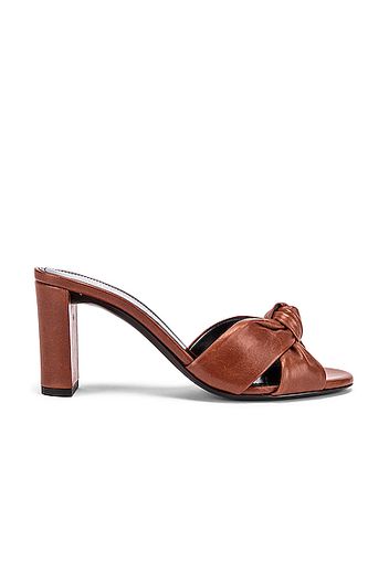 Saint Laurent Loulou Mule Sandals in Brown