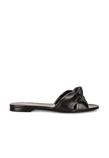 Saint Laurent Bianca Flat Sandals in Black