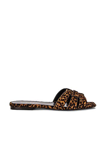 Saint Laurent Tribute Nu Pieds Flat Sandals in Brown