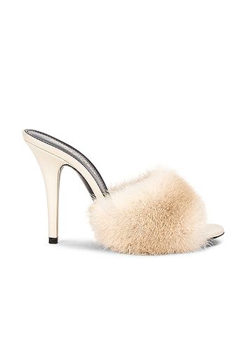 Saint Laurent Roy Mules in Ivory