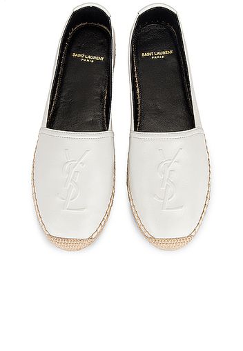 Saint Laurent Espadrille Flats in White