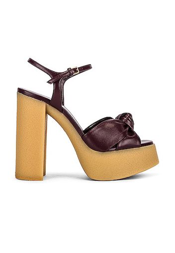 Saint Laurent Bianca Platform Sandals in Burgundy