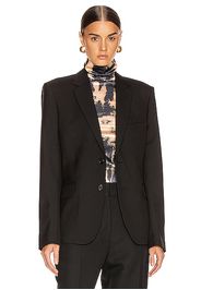 Saint Laurent Two Button Gabardine Blazer in Black