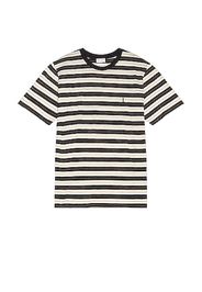 Saint Laurent Striped Tee in Gray,Neutral,Stripes