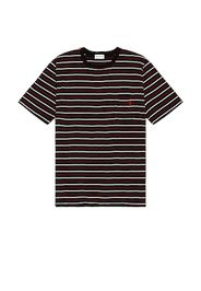 Saint Laurent Striped Tee in Black,Red,Stripes