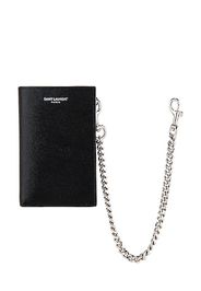 Saint Laurent North South Chain Wallet in Black