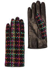 Saint Laurent Checked Gloves in Black