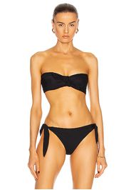 Saint Laurent Bandeau Swim Top in Black