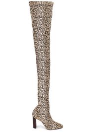 Paris Texas Printed Python Mama Boot in Animal Print,Neutral,White