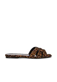 Saint Laurent Tribute Nu Pieds Flat Sandals in Brown