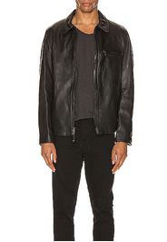 Schott Collar Lamb Leather Jacket in Black