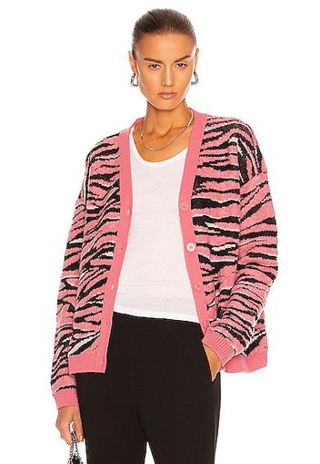 Stella McCartney Textured Animal Pattern Cardigan in Pink