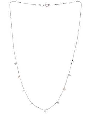 STONE AND STRAND Teeny Dangling Diamond Bead Chain Necklace in Metallic Silver