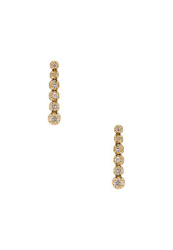 STONE AND STRAND Noble Diamond Tennis Earrings in Metallic Gold