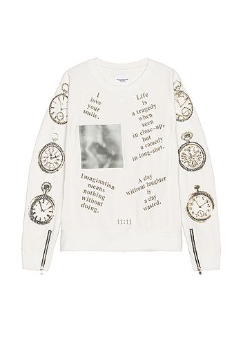 TAKAHIROMIYASHITA The Soloist Crewneck Sweatshirt in Abstract,Novely,White