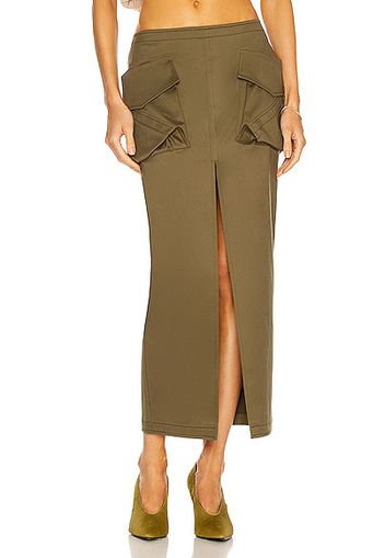 THE ATTICO Cargo Midi Skirt in Army