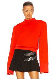 THE ATTICO Mock Neck Top in red