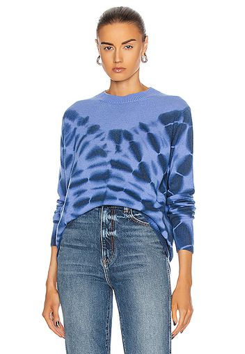 The Elder Statesman Ink Blot Tranquility Crew Sweater in Blue,Ombre & Tie Dye