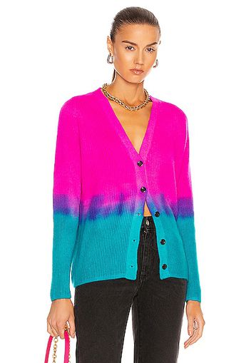 The Elder Statesman Tri-Dip Medium Rib Cashmere Cardigan in Pink