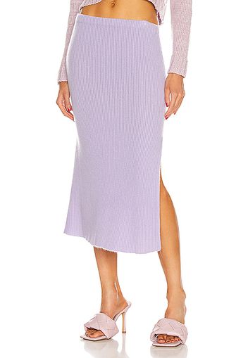 The Elder Statesman Medium Rib Slit Skirt in Lavender