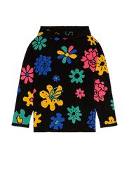 The Elder Statesman Heavyweight Cashmere Intarsia Sound Flowers Hoodie in Black