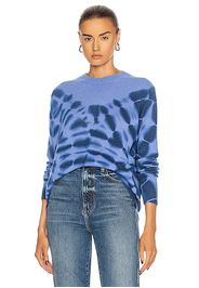 The Elder Statesman Ink Blot Tranquility Crew Sweater in Blue,Ombre & Tie Dye