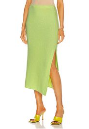 The Elder Statesman Heavy Slit Skirt in Green