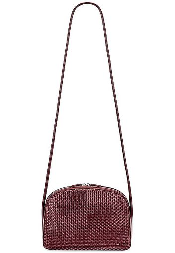 The Row Single Mignon Woven Leather Crossbody Bag in Brown