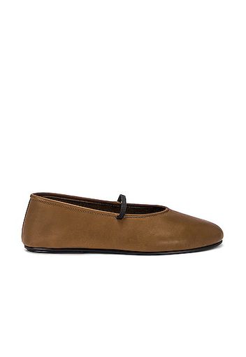 The Row Elastic Ballet Flats in Brown