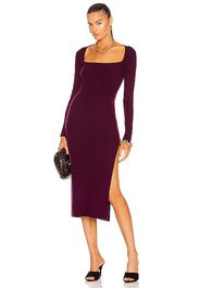 The Sei Square Neck Dress With Slit in Purple