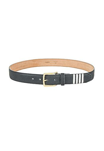 Thom Browne Classic Belt with 4 Bar Stripe in Light Grey