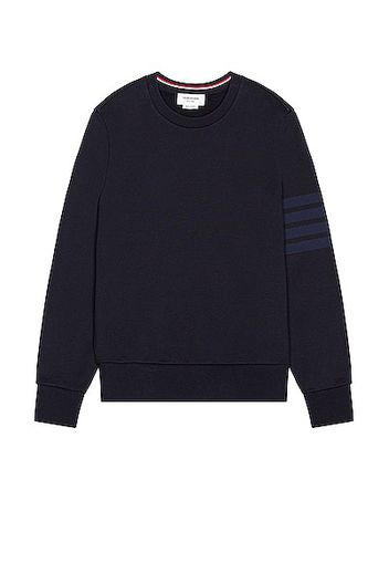 Thom Browne 4 Bar Relaxed Crewneck Sweatshirt in Blue