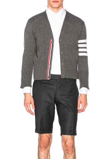 Thom Browne Classic Cashmere Cardigan in Gray