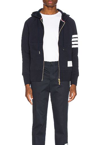 Thom Browne Engineered 4 Bar Zip Hoodie in Blue