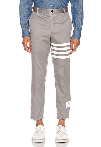 Thom Browne Unconstructed Chino Trouser in Gray,Stripes