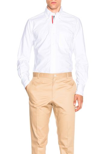 Thom Browne Classic Button Down with Ribbon Placket in White