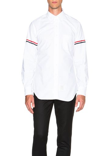 Thom Browne Classic Button Down with Grosgrain Armbands in White