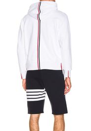 Thom Browne Backstripe Zip Hoodie in White