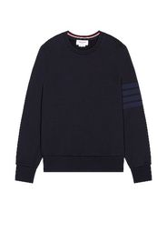 Thom Browne 4 Bar Relaxed Crewneck Sweatshirt in Blue